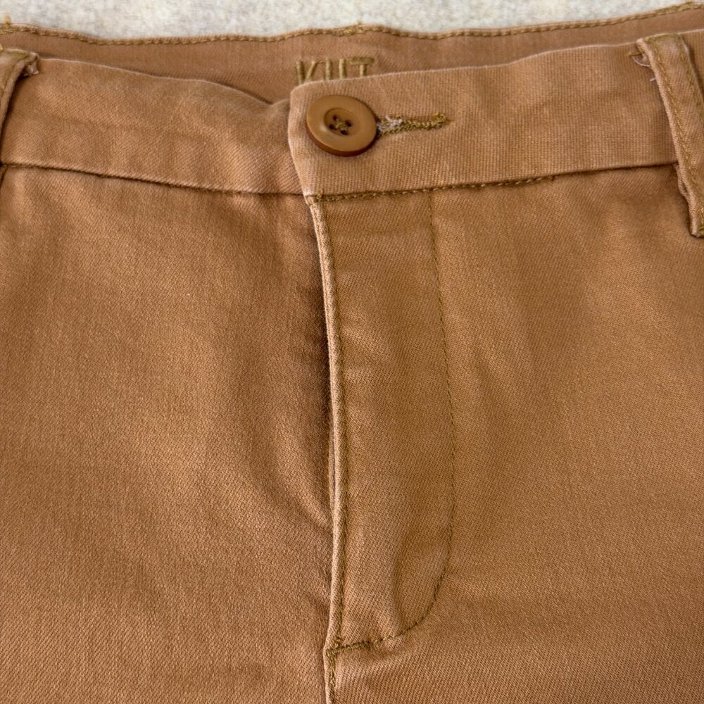 KUT From The Kloth Trouser Shorts Tan Mid Rise Stretch Casual Size 8 - Picture 9 of 15